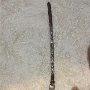 Nocona Brown Leather Belt with Silver Accents